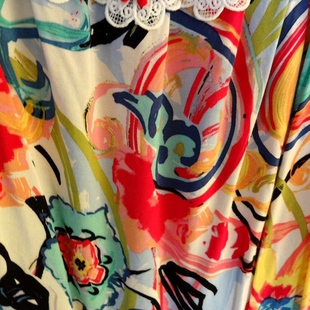 Melissa Paige Off the Shoulder Floral Top, Size XL - Picture 2 of 5